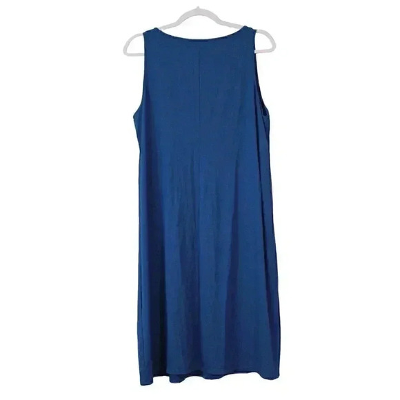 J Jill Wearever Collection Dress Size Medium Cobalt Blue Pintuck Pleat Stretch - Picture 9 of 14